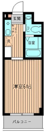 レヤーノ新宿の間取り|1Ｋタイプのお部屋