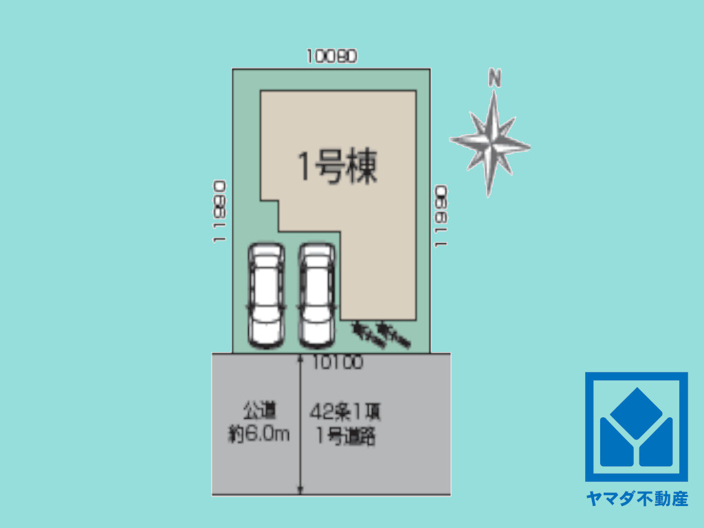 大津市雄琴５丁目　1期　1号棟の区画図