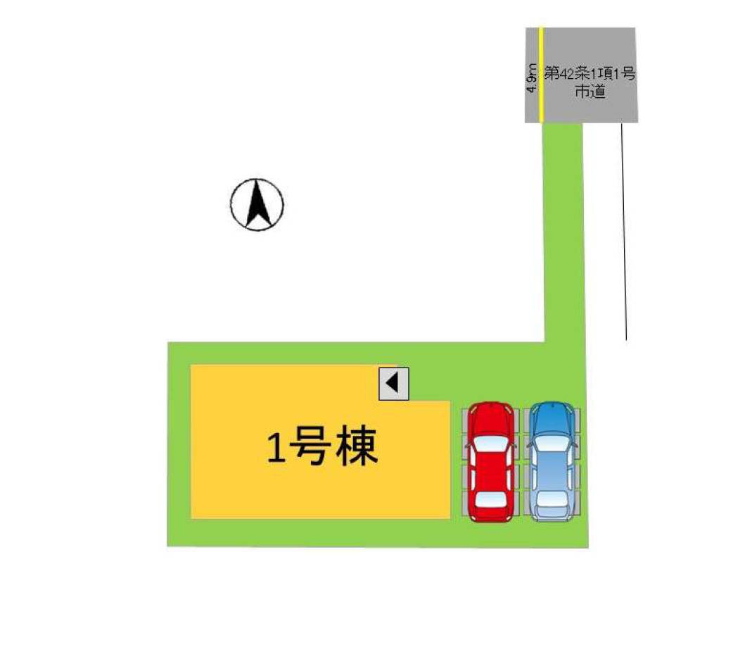 大野城市乙金台1丁目第6-1棟(1号棟)の区画図|配置図（1号棟）
