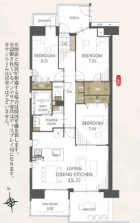 【間取り】 | エステ・スクエア青葉の森一番館 | 2990万円　専有面積86.06㎡　バルコニー面積10.56㎡