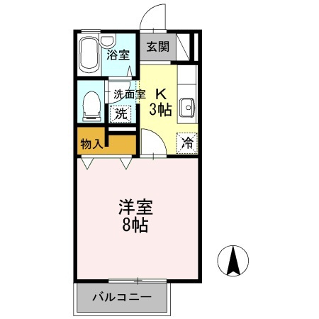 サンハイツ小中島　Ｄの間取り