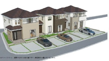 ＋＋沖縄市知花1丁目－C号棟（全3棟）の外観パース