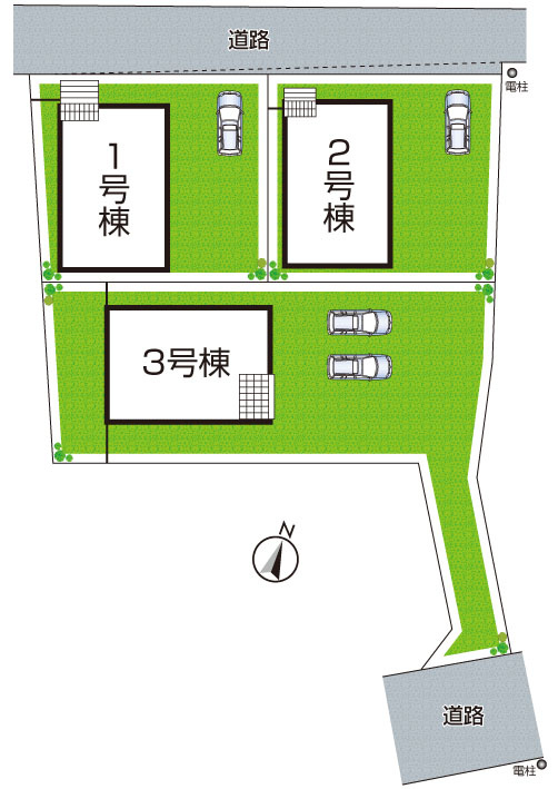 ★29(土)30(日)現地見学可能！★彦根市正法寺町　全3邸の区画図|全3区画