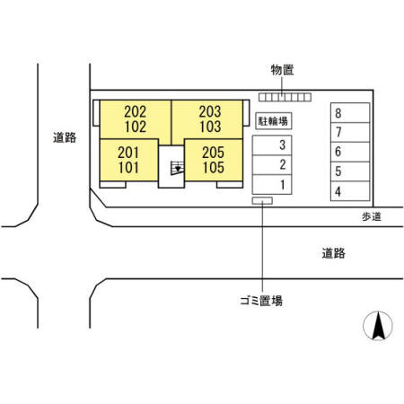 プレザントハウスＭ８の区画図