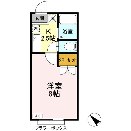 ホワイトコート前九年　Ｂの間取り