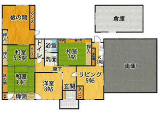 常滑市山方町7丁目貸家の間取り|※参考間取りになります（現況と異なる場合は現況優先といたします）