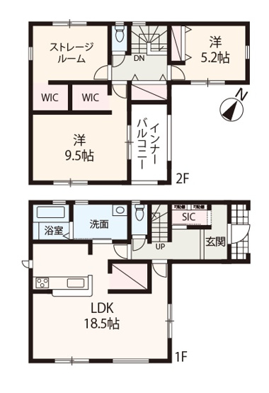 【間取り】 | Livele Garden.S美原区平尾3期　3号棟 | 大型収納を複数設けた収納充実プラン！カースペース並列2台分有り(車種による)。物件に関するお問い合わせはお気軽にどうぞ！