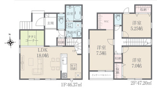 【間取り】 | 船橋市大穴北八丁目　新築分譲住宅１号棟 | 船橋市大穴北８丁目　１号棟　３LDK