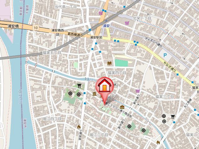 浦安市堀江３丁目の賃貸マンションの地図