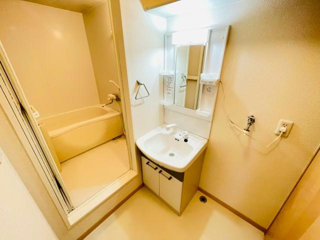 熊本市中央区帯山１丁目のアパートの独立洗面台