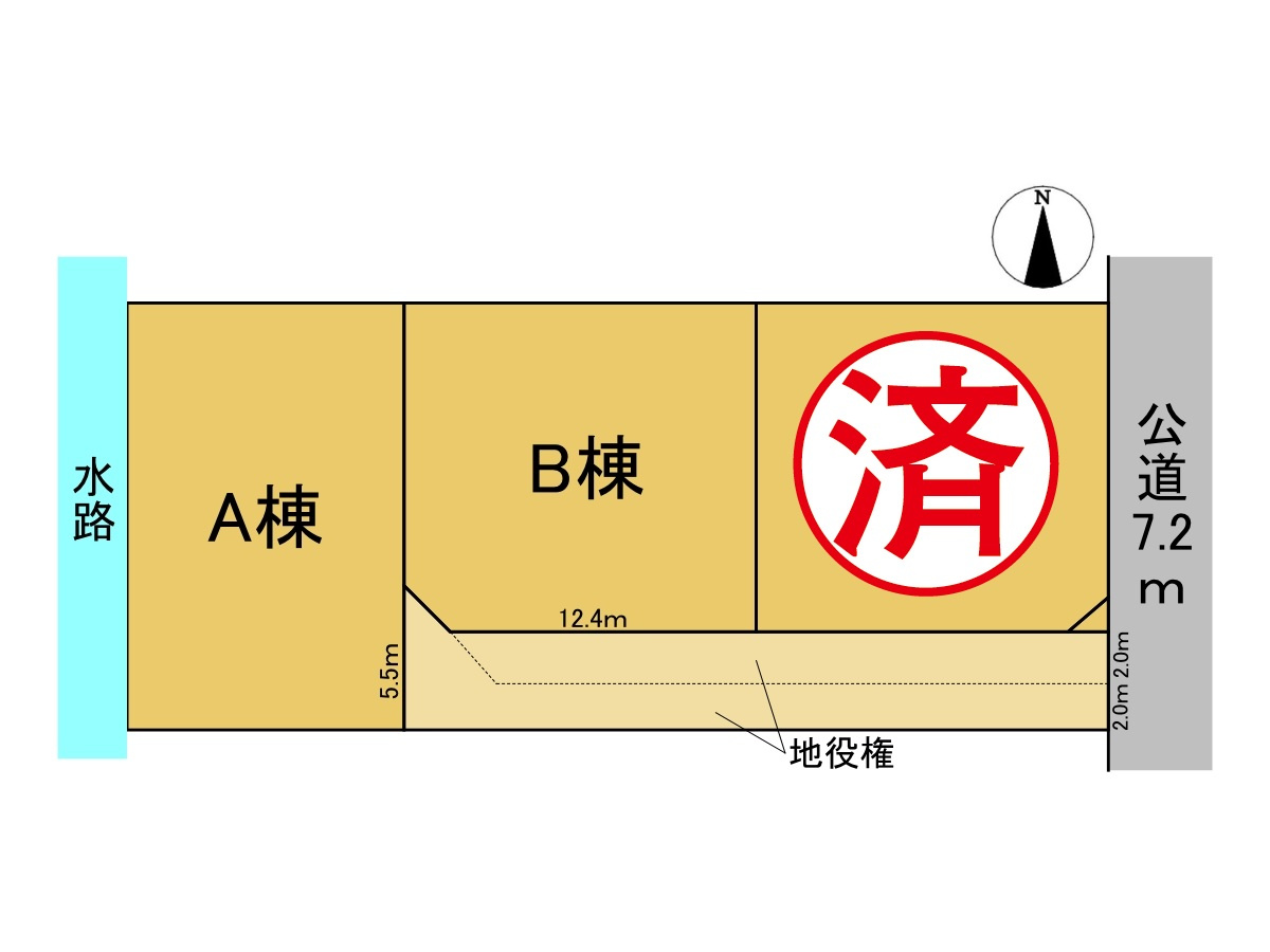 ダイマルタウン　羽島郡岐南町伏屋第８　全３区画分譲の区画図|■区画図
■YAMADA電機の　ヤマダ不動産　株式会社リライフ　
いつでもお問合わせ下さい。