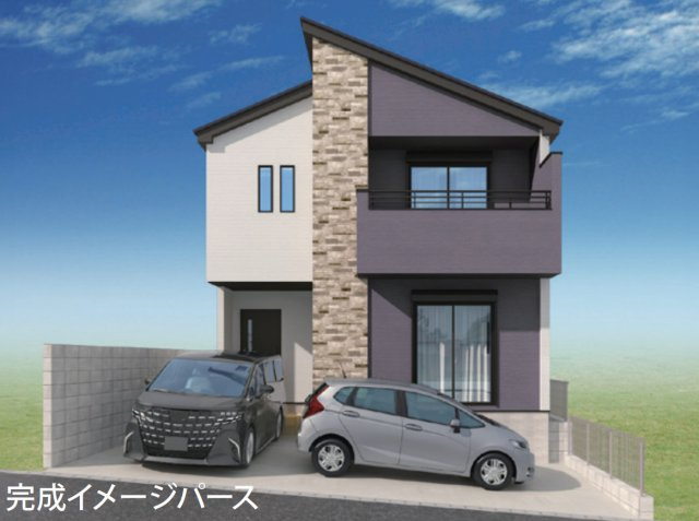 横浜市港南区大久保３丁目 新築戸建て【仲介手数料無料】カースペース2台の外観パース