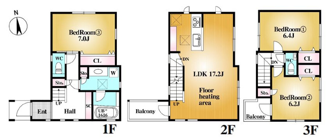 【間取り】 | 杉並区下高井戸２丁目　中古戸建て | 3LDK・土地面積74.44ｍ2・建物面積92.63ｍ2