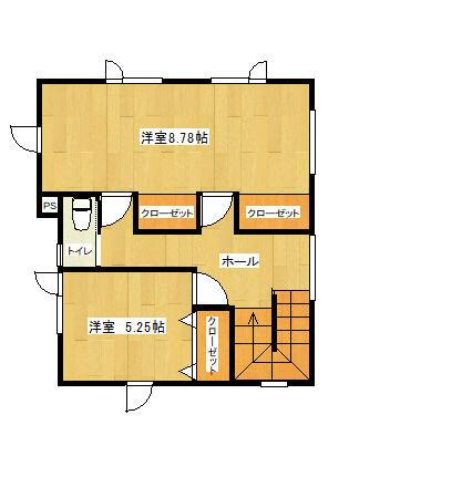 2022年築　柏木町　『糸井駅』　築浅戸建ての間取り| 2階部分　ゆったりした寝室と洋室