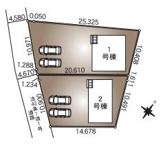 古河市五部第1　新築一戸建て　01　クレイドルガーデンの区画図|全2棟