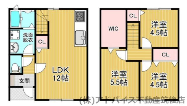 Space広川　Ⅾの間取り