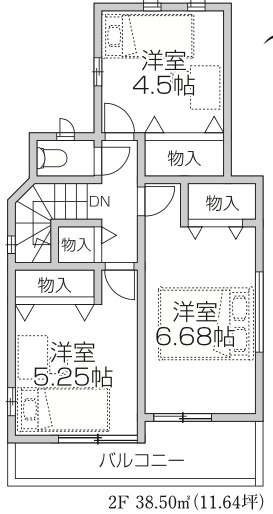 【仲介手数料無料】所沢市中新井１５期全２棟Ｂ号棟　所沢の新築なら西武ハウジングの間取り