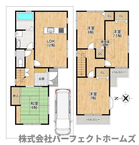村野東町中古戸建の間取り