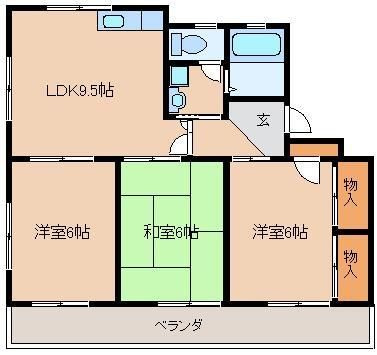 久留米市花畑１丁目の賃貸マンションの間取り