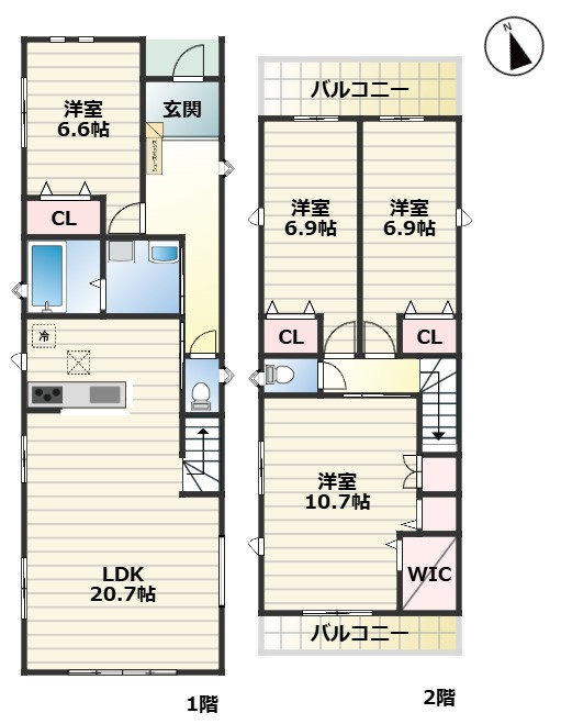 MIRASUMO昭和区元宮町647②｜名古屋市の戸建ならホームアップの間取り