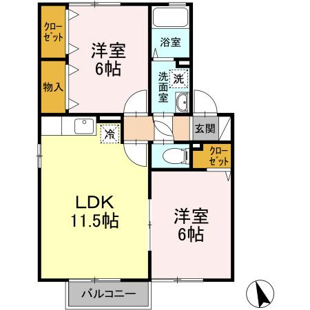 セジュール柳川の間取り
