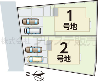 【区画図】 | 奈良市法蓮町の新築一戸建 全２区画 ３ | 全体区画図