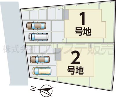 【区画図】 | 奈良市法蓮町の新築一戸建 全２区画 ３ | 全体区画図