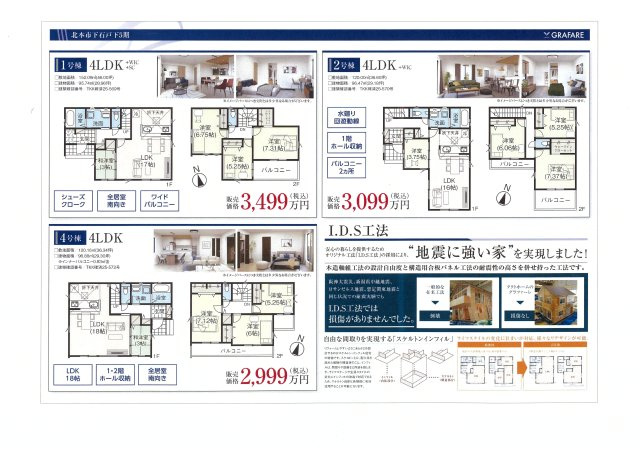 仲介手数料無料　北本市下石戸下527-2　新築戸建　全４棟の地図