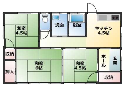 都城市上長飯町の中古一戸建の間取り