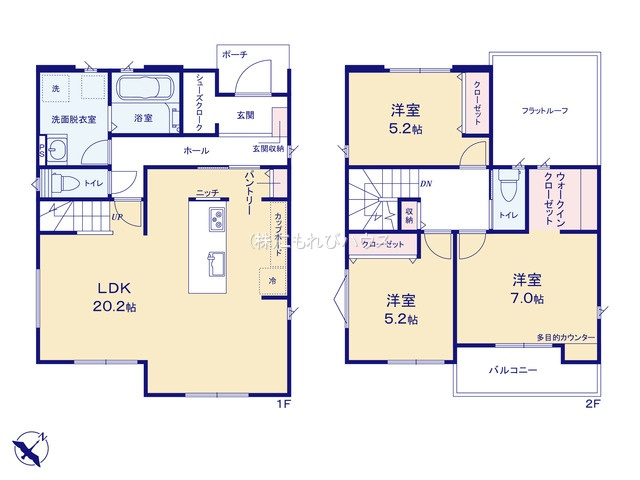 上尾市浅間台　新築一戸建て　タマタウン　01の間取り|【全2棟・1号棟】上尾市浅間台　新築一戸建て　タマタウン　01・3LDK・土地面積135.45m2・建物面積97.71m2