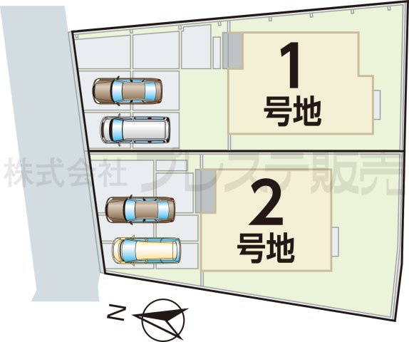 奈良市法蓮町の新築一戸建 全２区画 ３の区画図|全体区画図