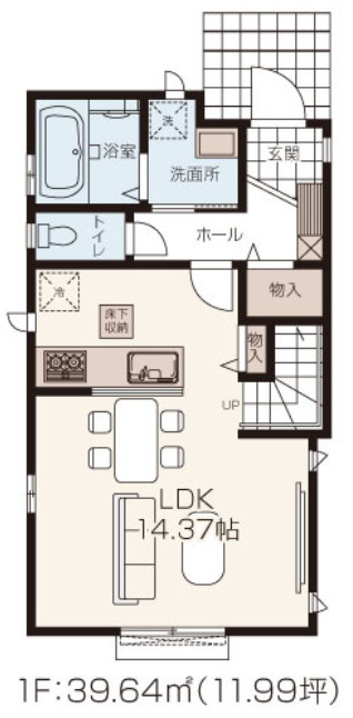 【仲介手数料無料】所沢市　荒幡５期　全１棟　所沢市の新築住宅なら西武ハウジングの間取り