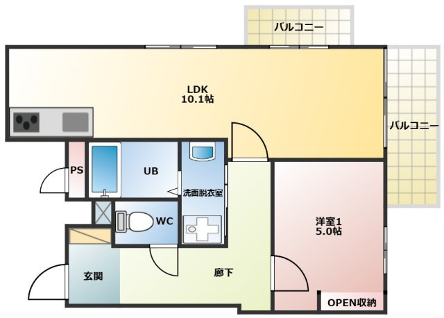 サンハイツ桑山の間取り|間取り図になります。