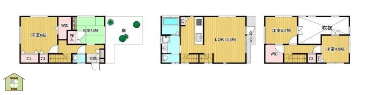 川口市末広3丁目　中古一戸建ての間取り