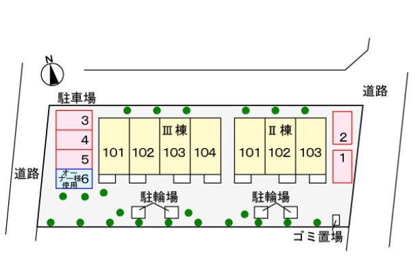 フラット　エイトⅡの駐車場