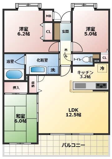 【間取り】 | ダイアパレスグランデージ野間