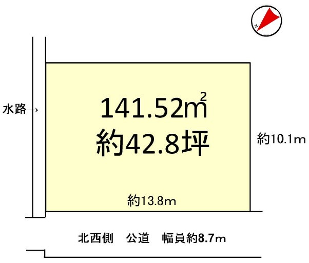 野洲市行畑2丁目　建築条件無し売土地の土地図