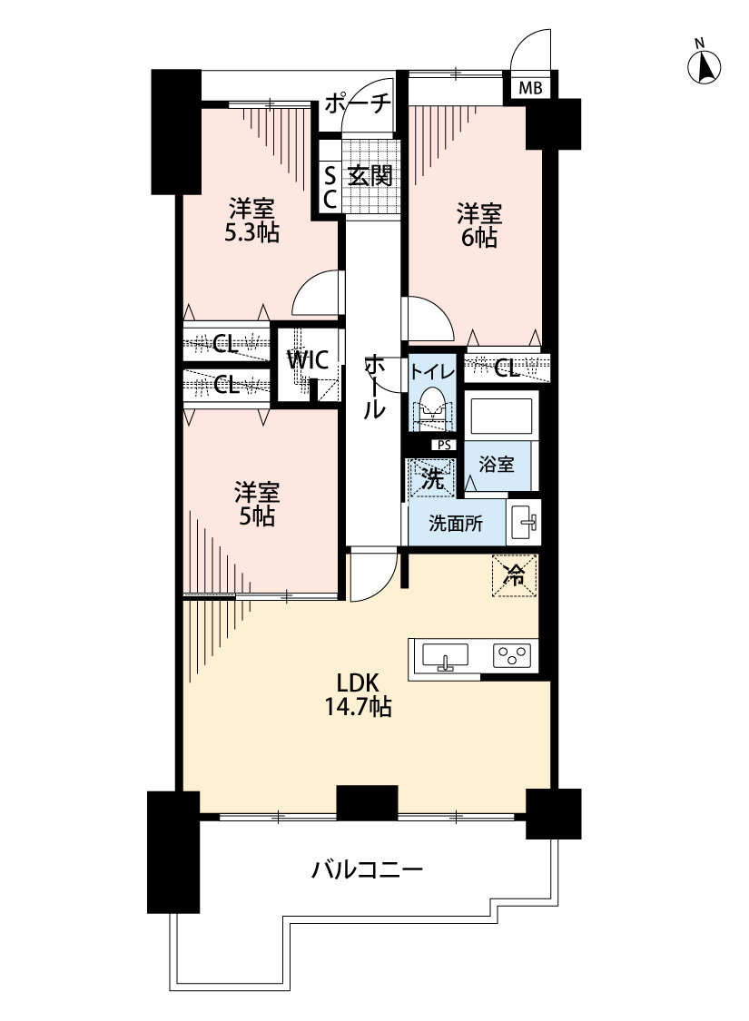 サーパスシティ南末広一番館の間取り