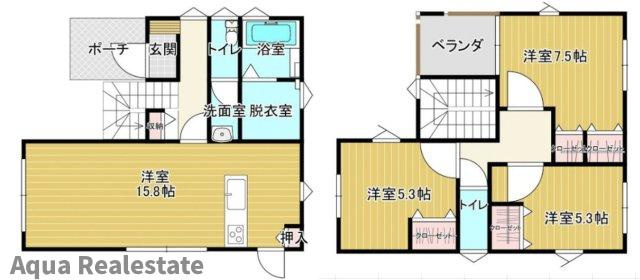 丸亀市中府町4丁目　未入居戸建ての間取り