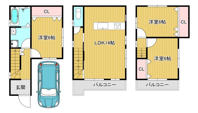 堺市中区深井東町　中古戸建の間取り