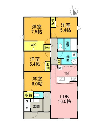 碧南第67棚尾本町　新築戸建＜3号棟＞の間取り|【平家建】4LDK＋WIC