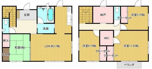【間取り】 | 小郡市希みが丘６丁目　中古一戸建☆仲介手数料無料☆