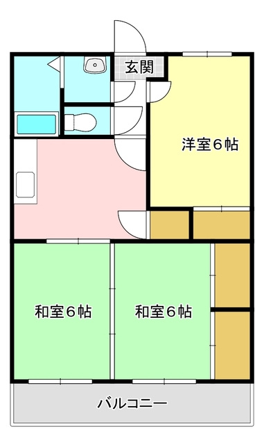 直方市大字山部のアパートの間取り