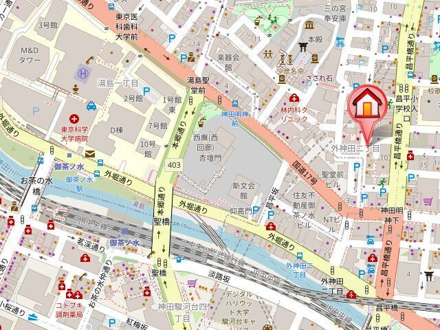 レジディア御茶ノ水Ⅲの地図