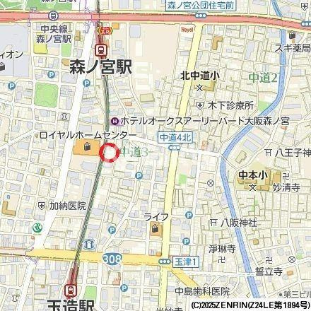 ブランシエスタ森ノ宮の地図