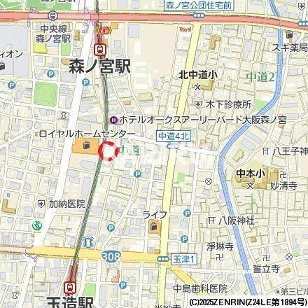 ブランシエスタ森ノ宮の地図