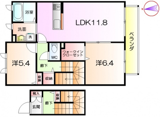 【間取り】 | シャーメゾン柏木 | ２LDK