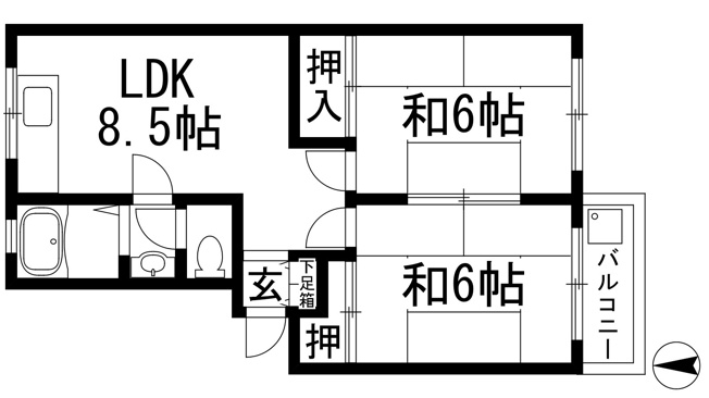 【間取り】 | シティハイツ川西