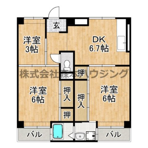 【間取り】 | 　ビレッジハウス倉治3号棟