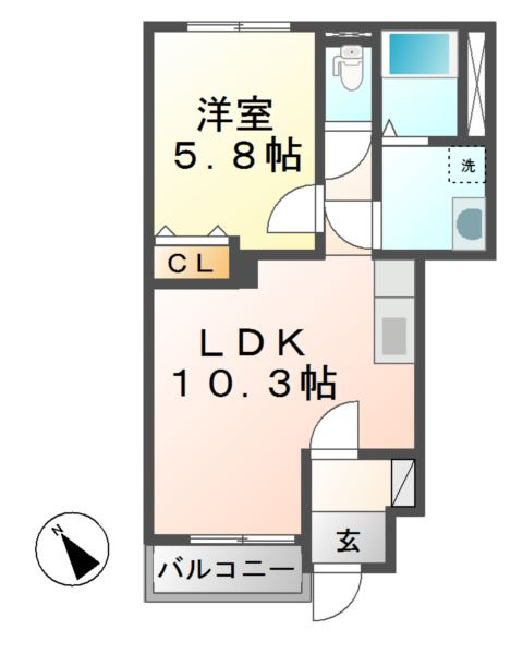 ＮＯＲＴＨ３４．８３の間取り